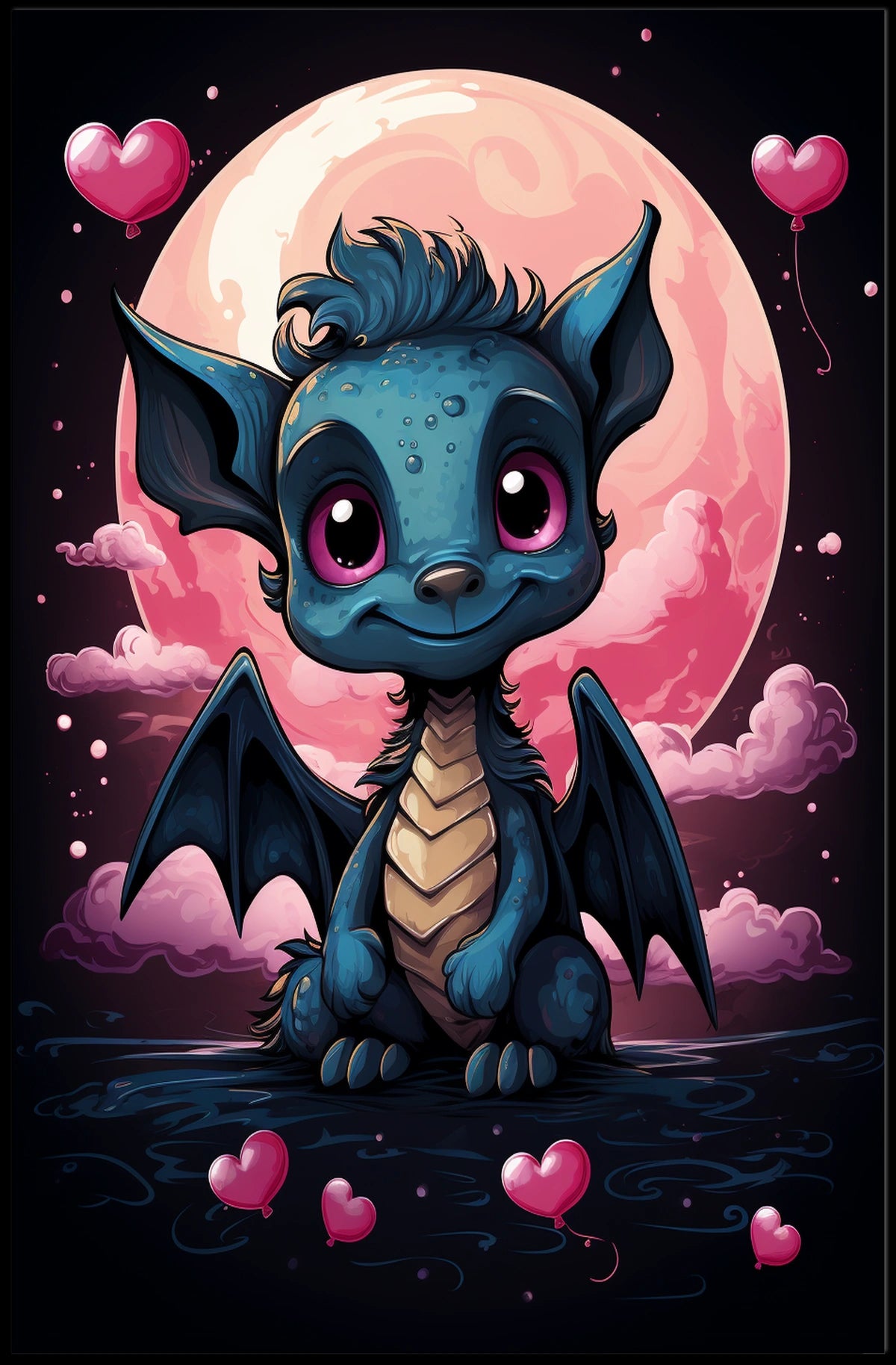 Moonlit Dreams The Adorable Dragon Art Print