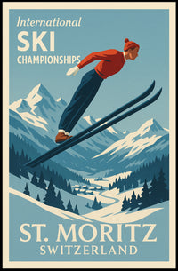 International Ski Championships at St. Moritz Poster