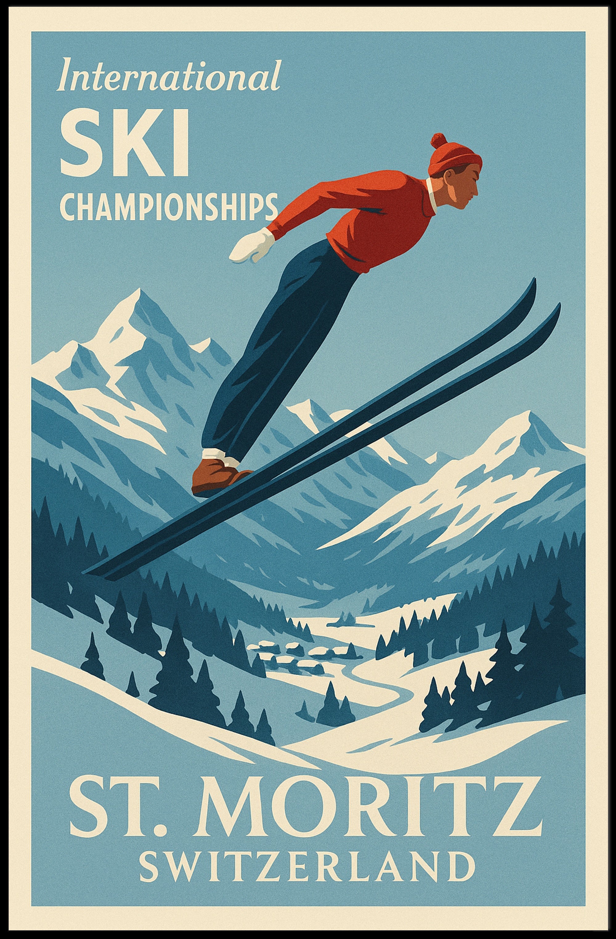 International Ski Championships at St. Moritz Poster