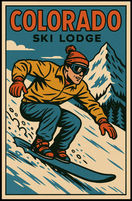 Colorado Ski Lodge Adventure Poster