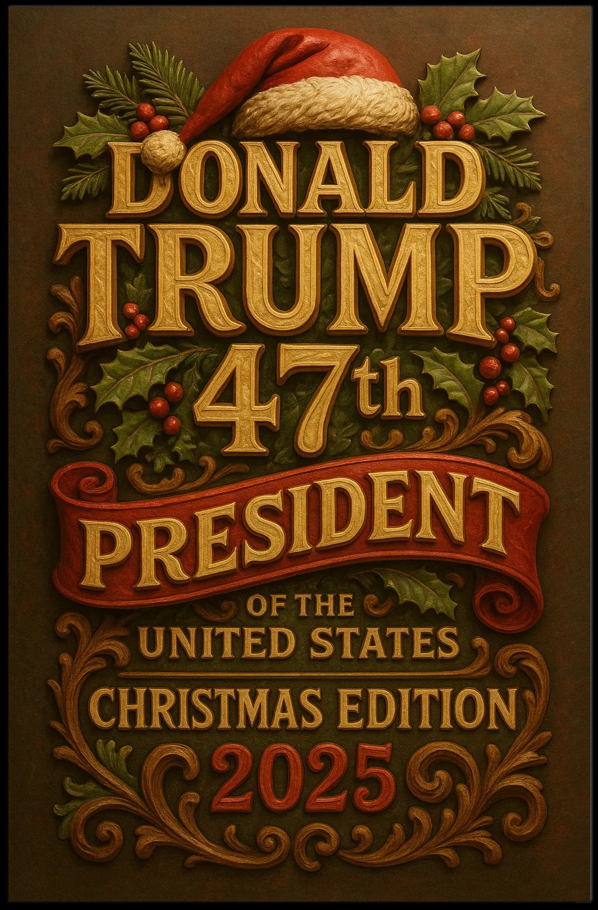 47th President Christmas Edition Festive Political Poster
