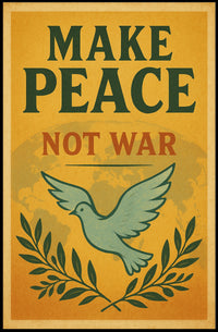 Peace Dove Vintage Poster: Make Peace Not War