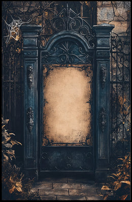 Gothic Mysterious Art Print with Ornate Ironwork Poster