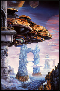 Futuristic Cityscape Extraterrestrial Wonders Futuristic Sci-Fi Poster