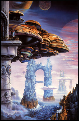 Futuristic Cityscape Extraterrestrial Wonders Futuristic Sci-Fi Poster