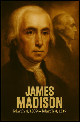 James Madison Poster Vintage Analog Film Aesthetic Founding Father Portrait Wall Art Print