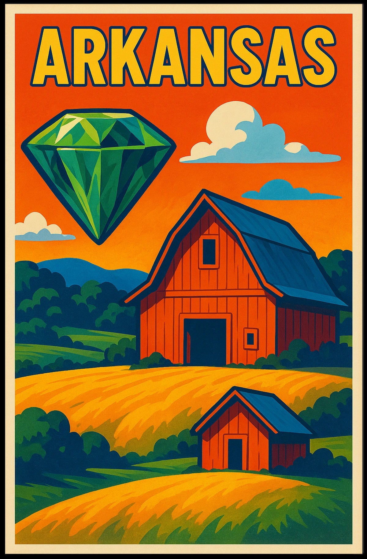 Arkansas Gemstone Landscape Poster