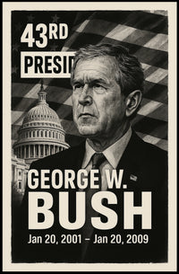 George W. Bush 43rd President of the United States Digital Montaje Poster