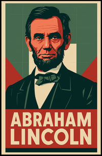 Abraham Lincoln Historic Portrait Vintage Ads Photography Realism Civil War Era US History Patriotic Decor Poster
