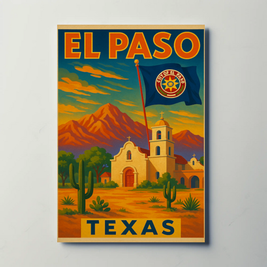 El Paso Desert Adventure Travel Poster