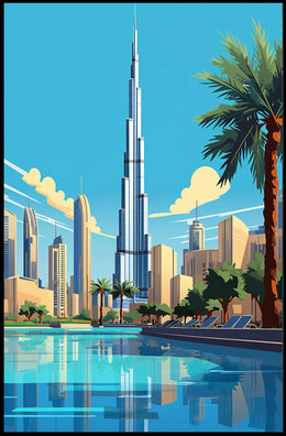 Dubai Skyline Luxury Poster: Modern Urban Oasis