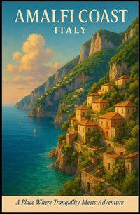 Amalfi Coast Italy Travel Destination Poster