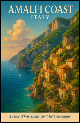 Amalfi Coast Italy Travel Destination Poster
