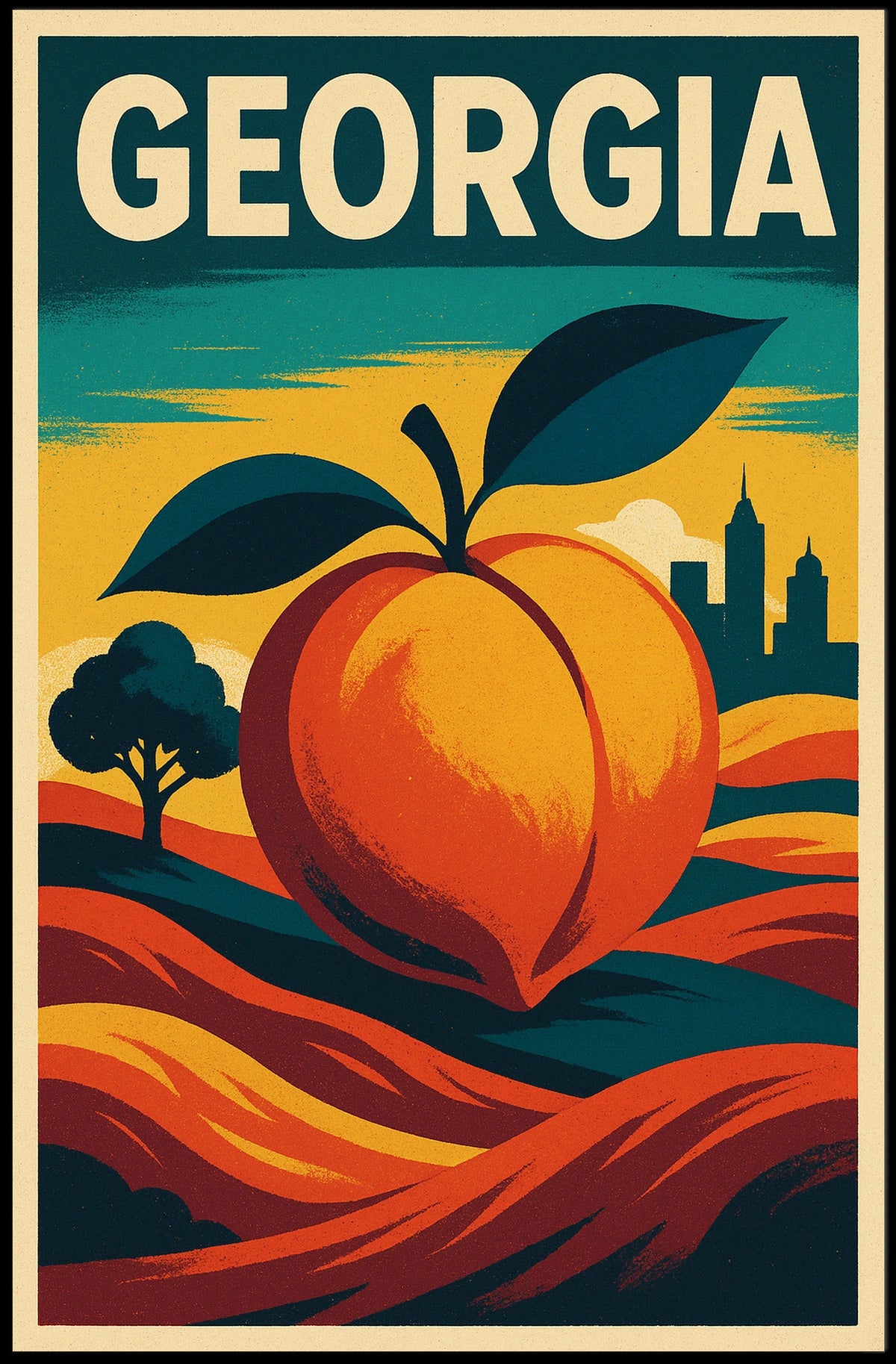 Georgia The Peach State Poster