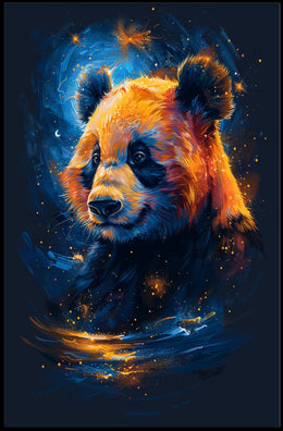 Stylized Cosmic Panda Illustration Animal Poster