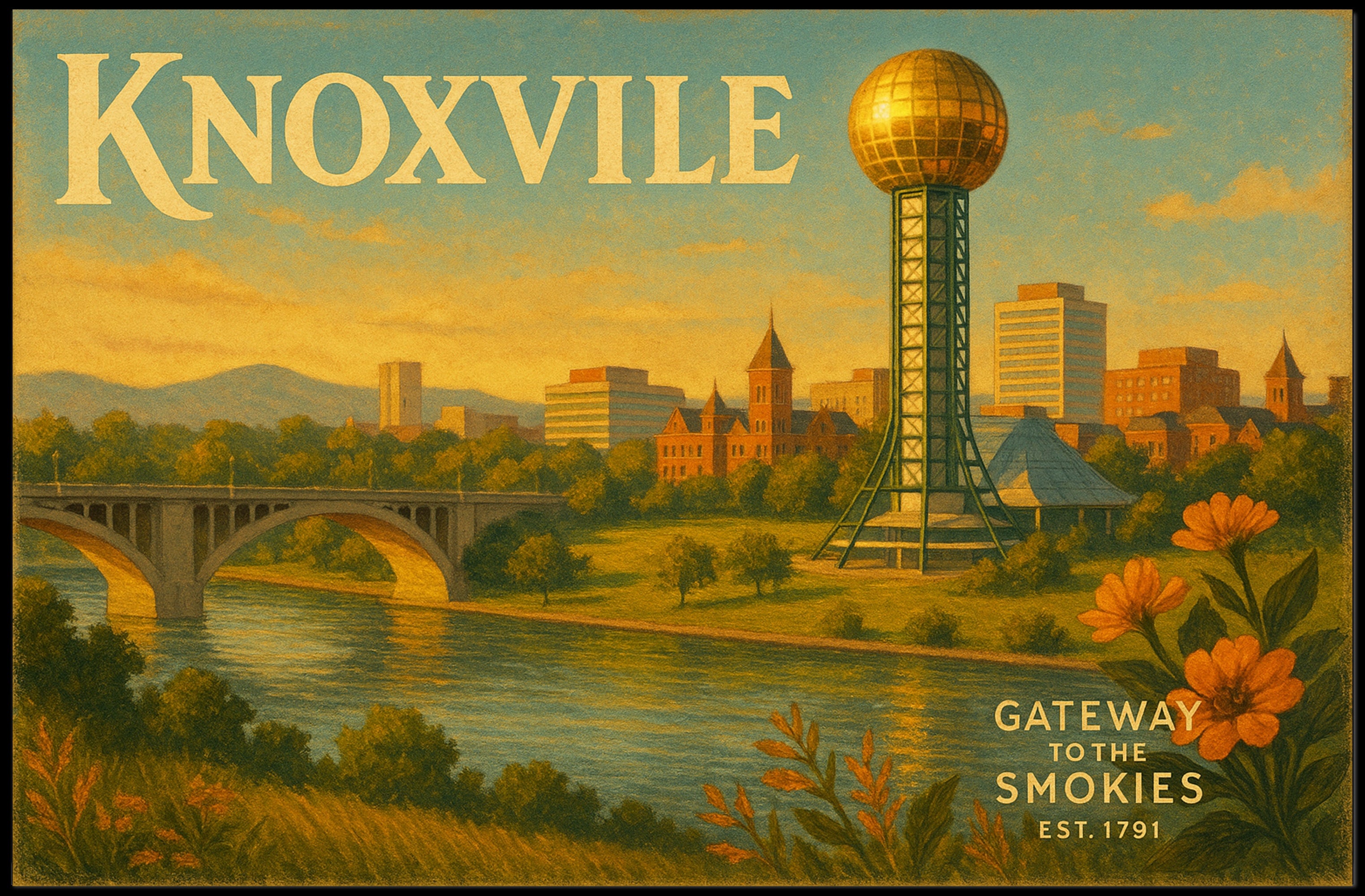 Knoxville Travel Poster Gateway to the Smokies