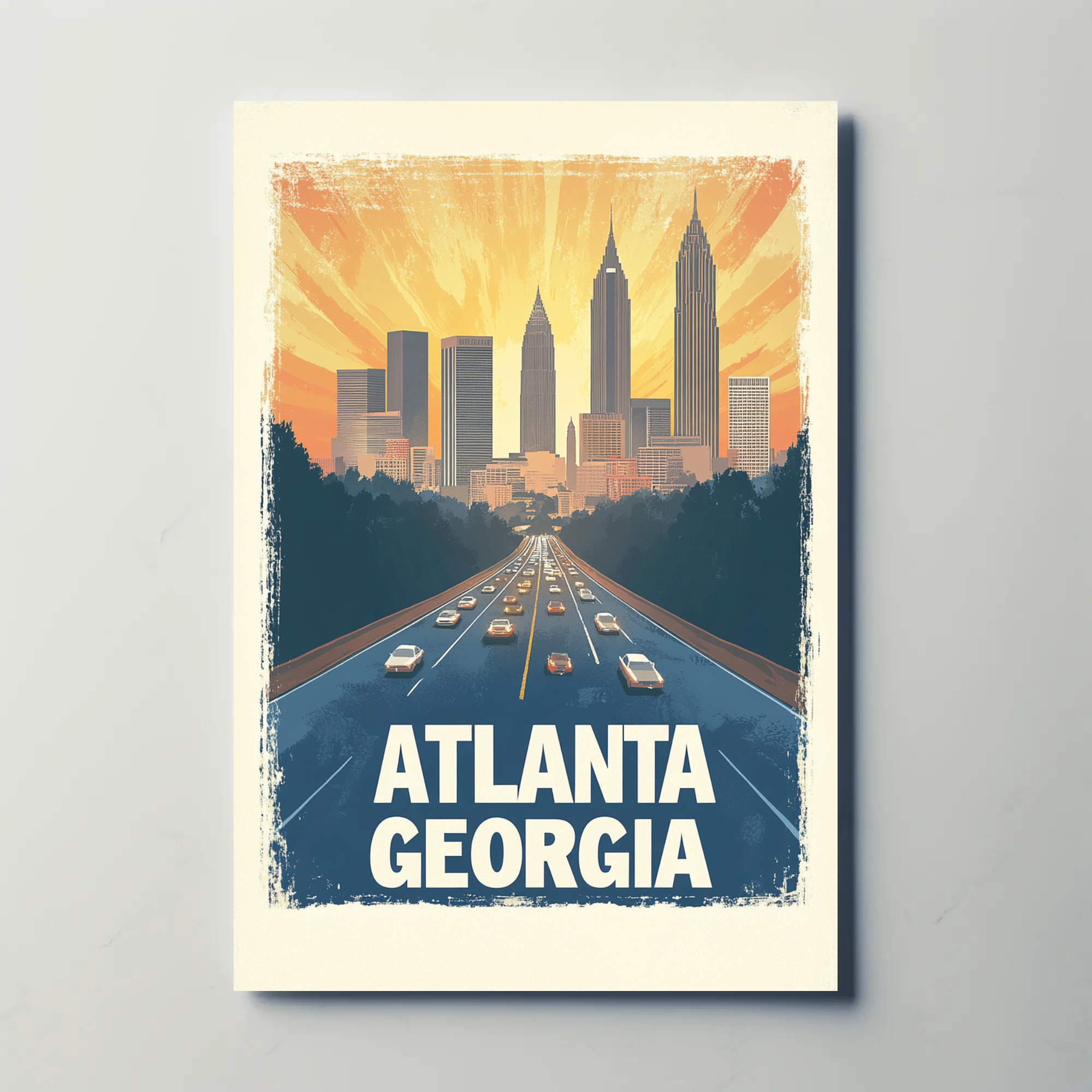 Atlanta, Georgia Vintage Travel Poster