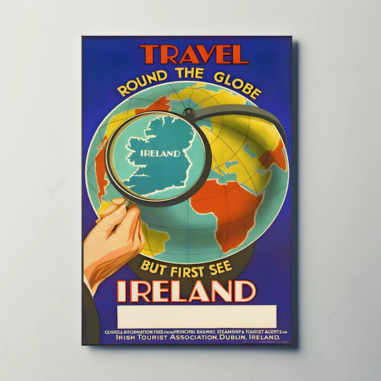Vintage Poster - Travel Ireland Globe