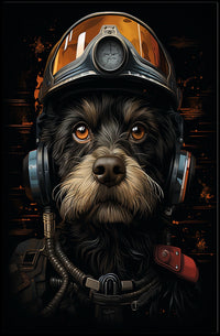 Space Explorer Dog Poster