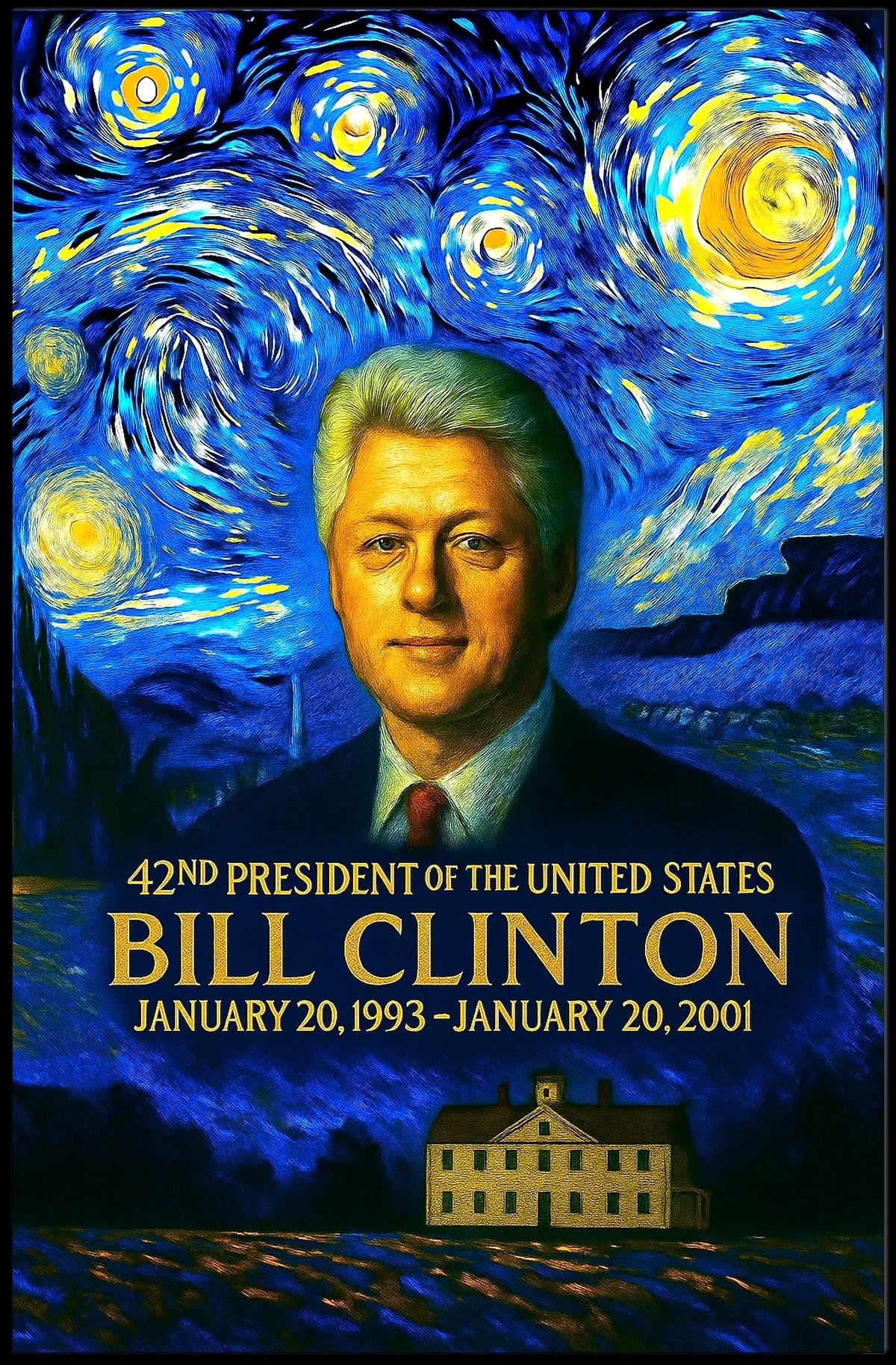 Bill Clinton 42nd President of the United States Presidential Masterpiece Series Poster