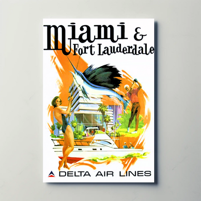 Miami & Fort Lauderdale Vintage Poster - Delta Air Lines