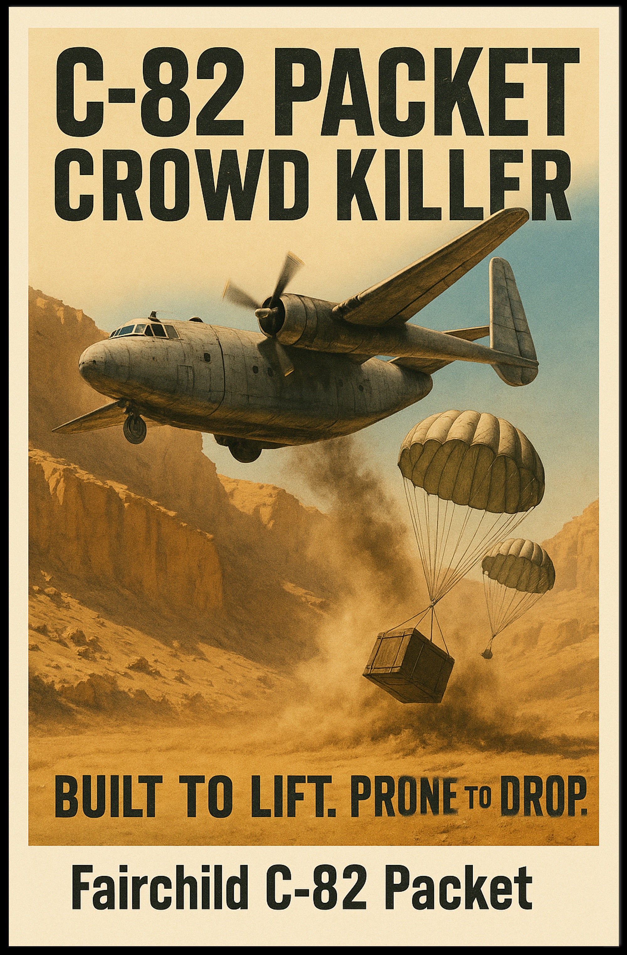 Fairchild C-82 Packet Mid-Century Military Recruitment Poster