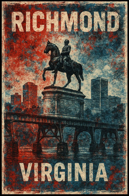 Richmond Patriotic Equestrian Vintage Cityscape Poster