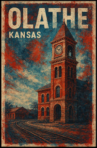 Olathe, Kansas Vintage Railway Vintage Poster