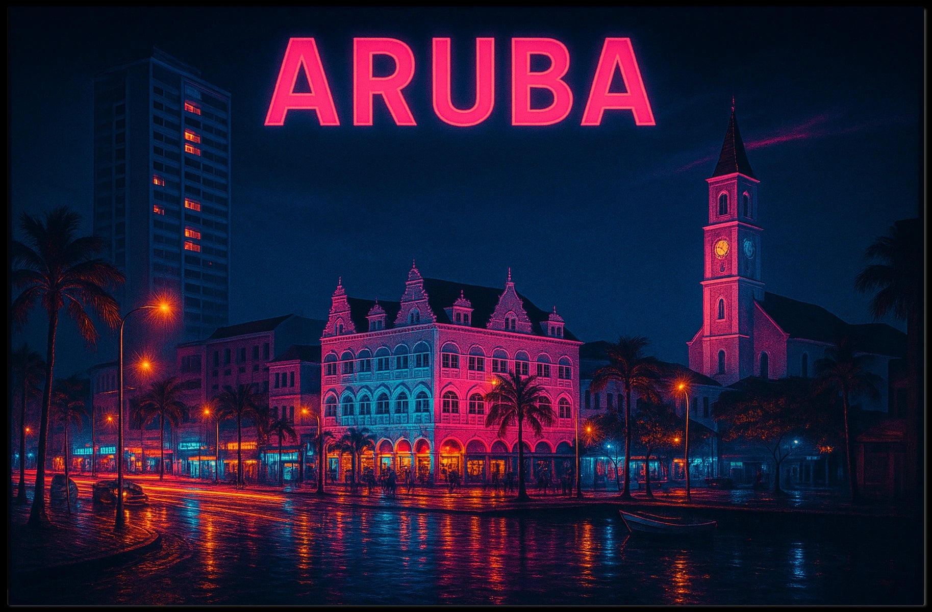 Aruba Nightscape Poster