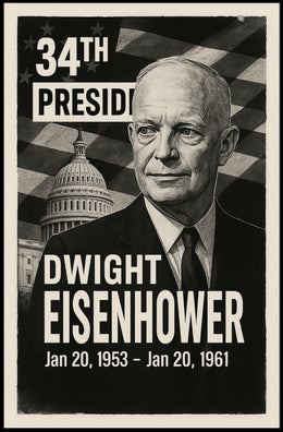 Dwight D. Eisenhower 34th President of the United States Digital Montaje Poster