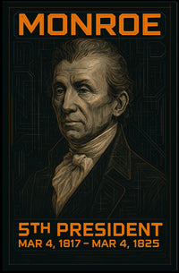 James Monroe 5th President of the United States Techno Schematic Poster
