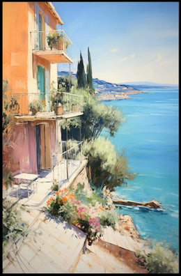 Mediterranean Seaside Charm Travel Poster