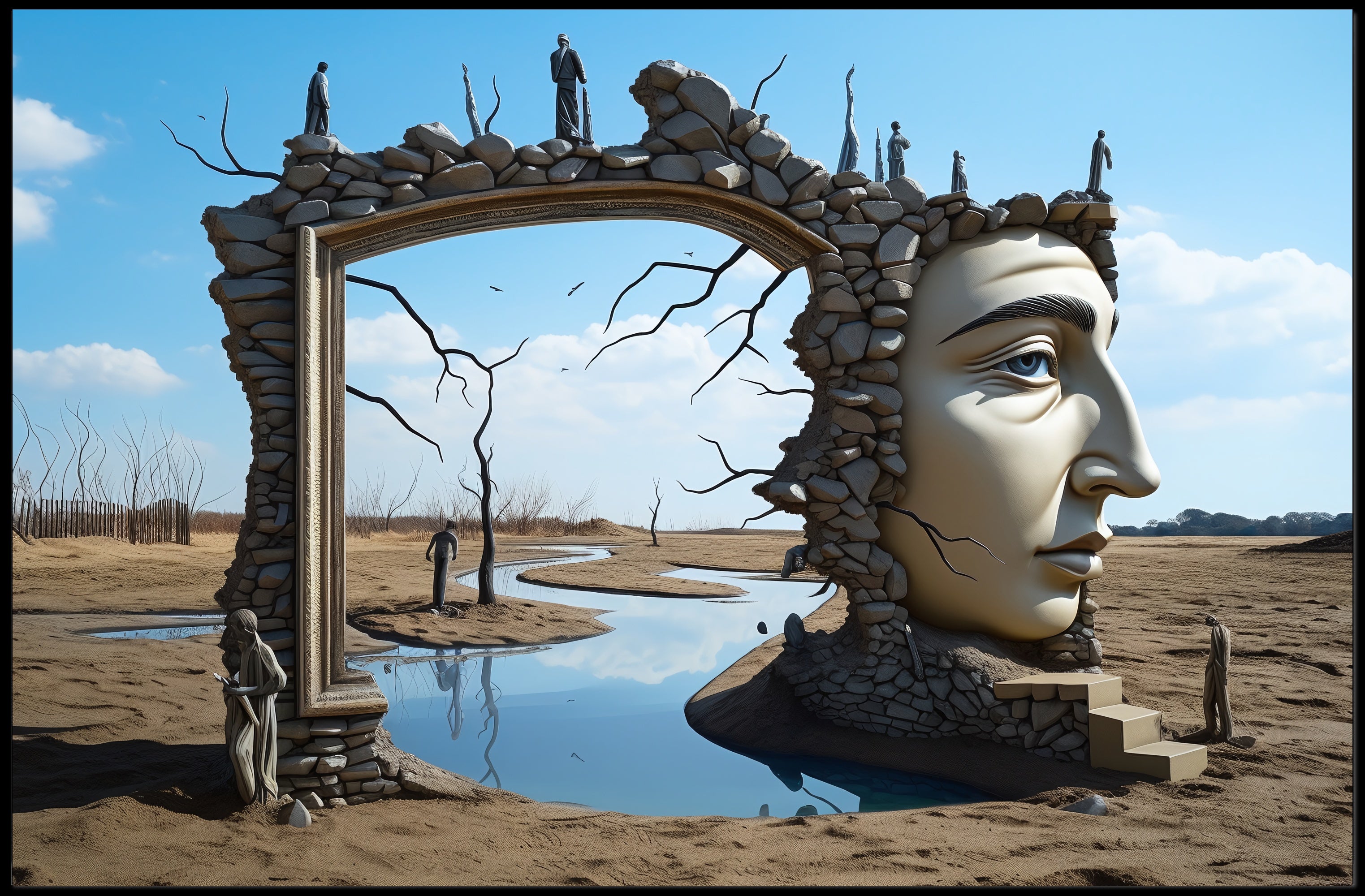 Surreal Desert Landscape Art: Abstract or Artistic Poster