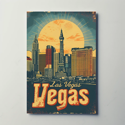 Vintage Poster Las Vegas Retro Sunset