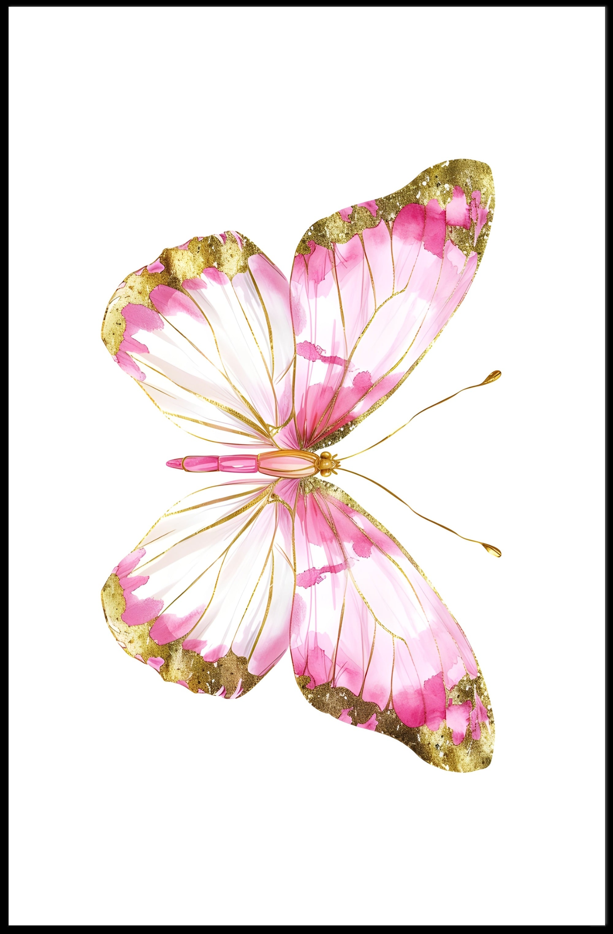 Elegant Butterfly Watercolor Décor: Abstract or Artistic Poster PosterGoat