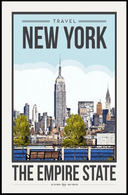 Empire State Building New York City Poster Vintage Travel