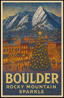 Boulder Rocky Mountain Sparkle Poster