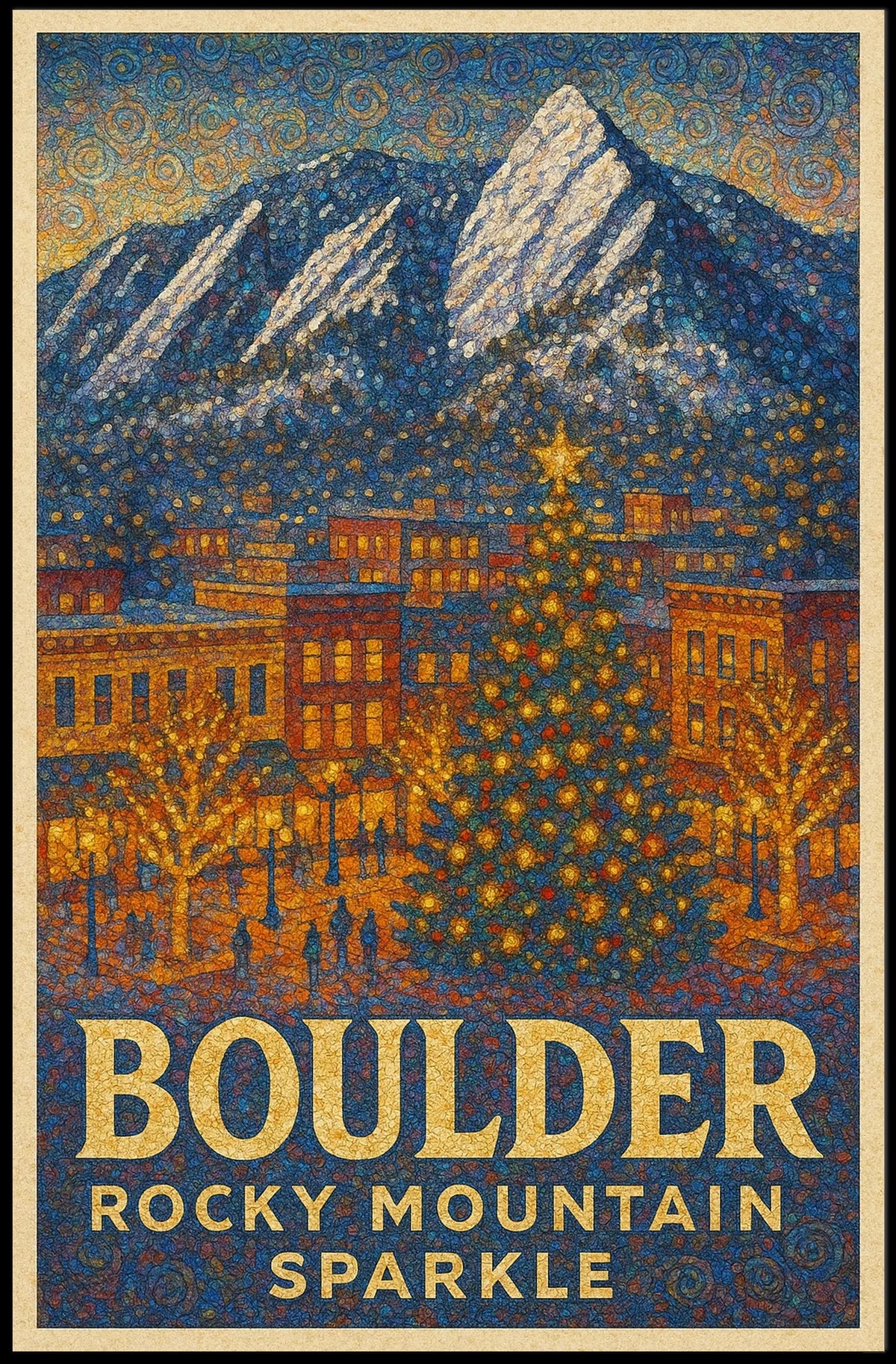 Boulder Rocky Mountain Sparkle Poster