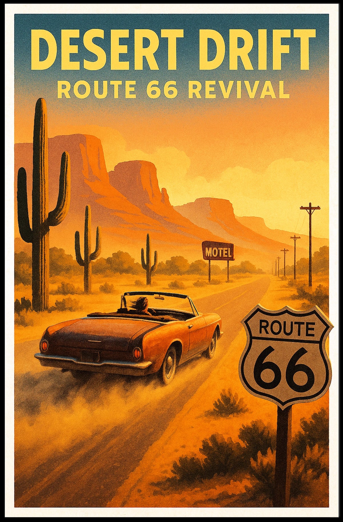 Desert Drift Route 66 Revival Poster