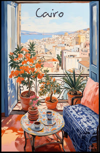 Tranquil Balcony in Cairo Poster