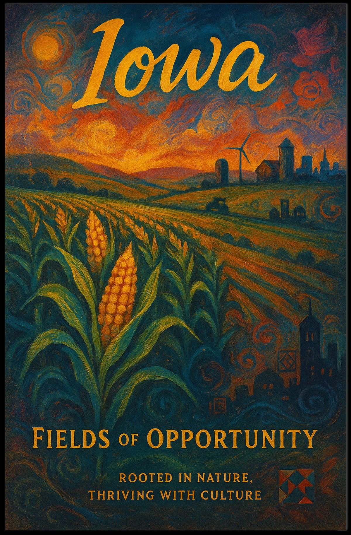 Iowa Fields of Opportunity Nature Beauty Culture Poster