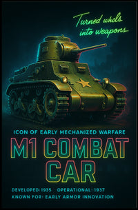 M1 Combat Car Icon Of Early Mechanized Poster