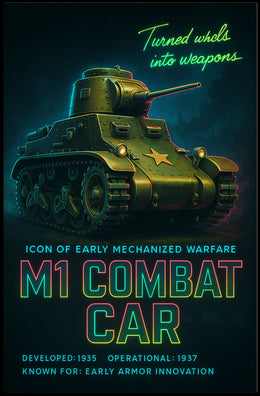 M1 Combat Car Icon Of Early Mechanized Poster