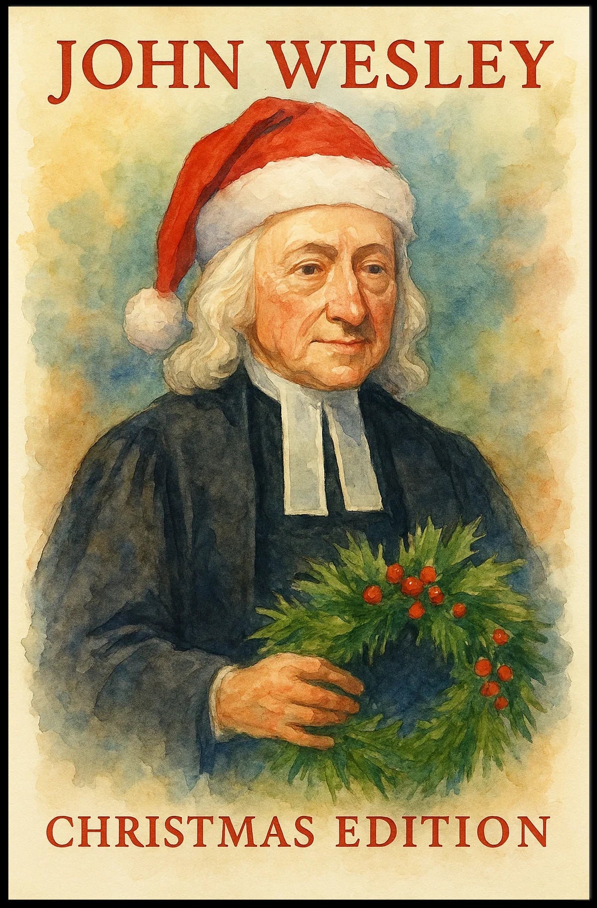 Stylized Christmas Historical Figure Portrait - Artistic Poster