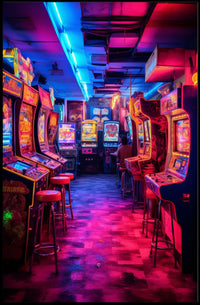 Neon Arcade Nostalgia Poster