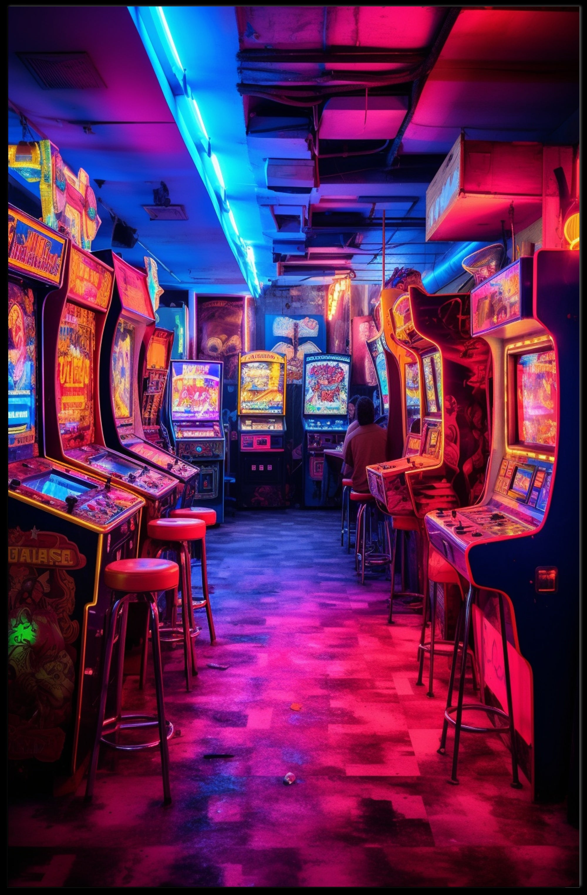 Neon Arcade Nostalgia Poster