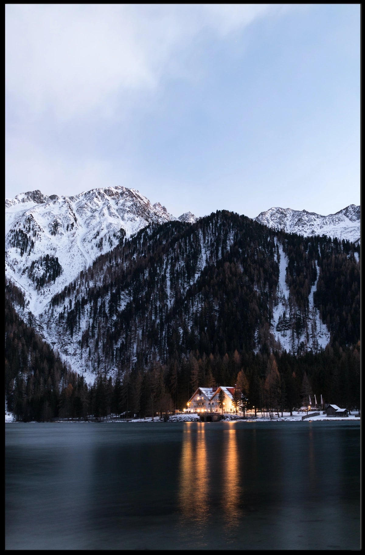 Mountain Dusk Tranquility in Alpine Setting National Park Poster