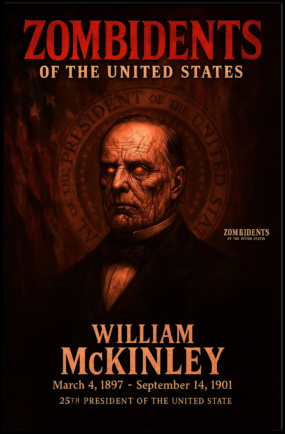 William McKinley 25th President of the United States Zombidents Poster Series