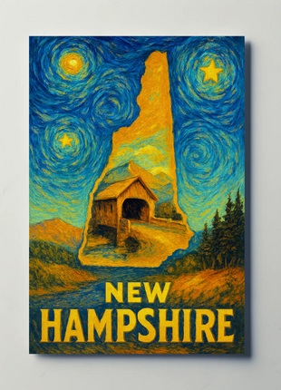 New Hampshire Starry Night Poster