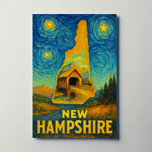 New Hampshire Starry Night Poster